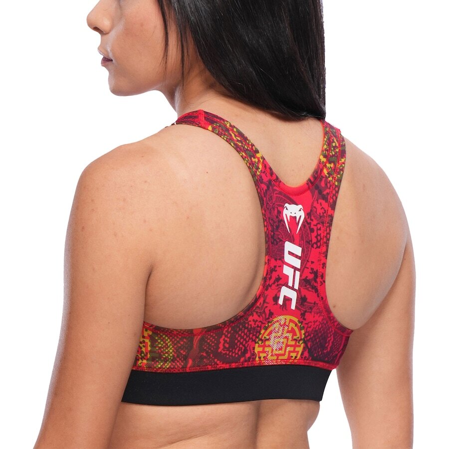 UFC Unrivaled by Venum Authentic Fight Night Women's Sports Bra - Red-Weili Zhang