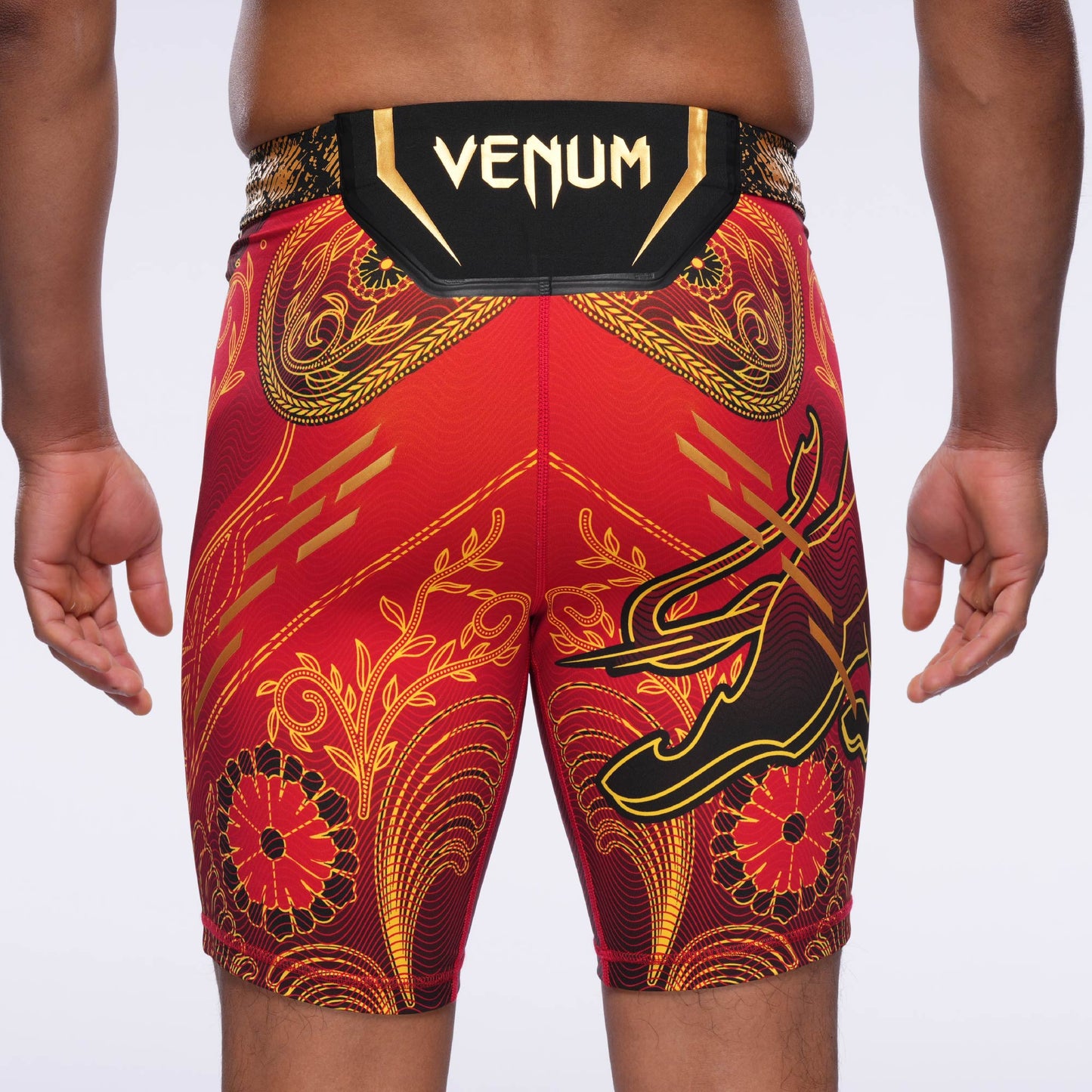 UFC Unrivaled by Venum Ilia Topuria Vale Tudo Shorts - Red/Gold