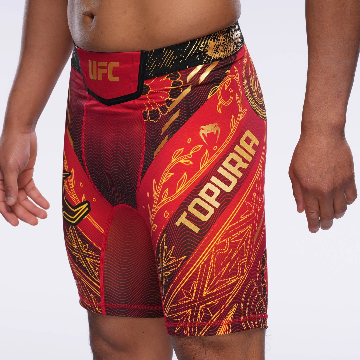 UFC Unrivaled by Venum Ilia Topuria Vale Tudo Shorts - Red/Gold