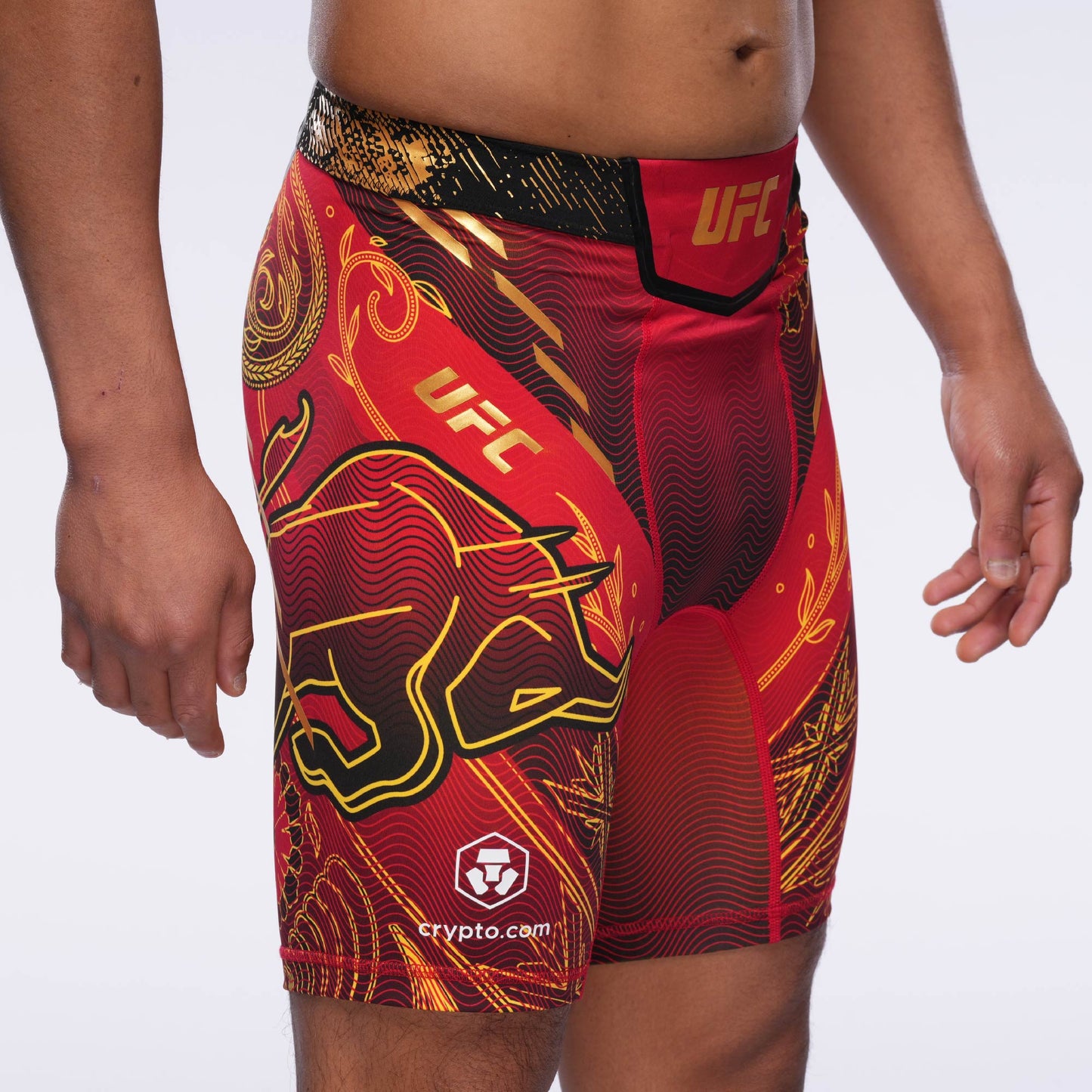 UFC Unrivaled by Venum Ilia Topuria Vale Tudo Shorts - Red/Gold