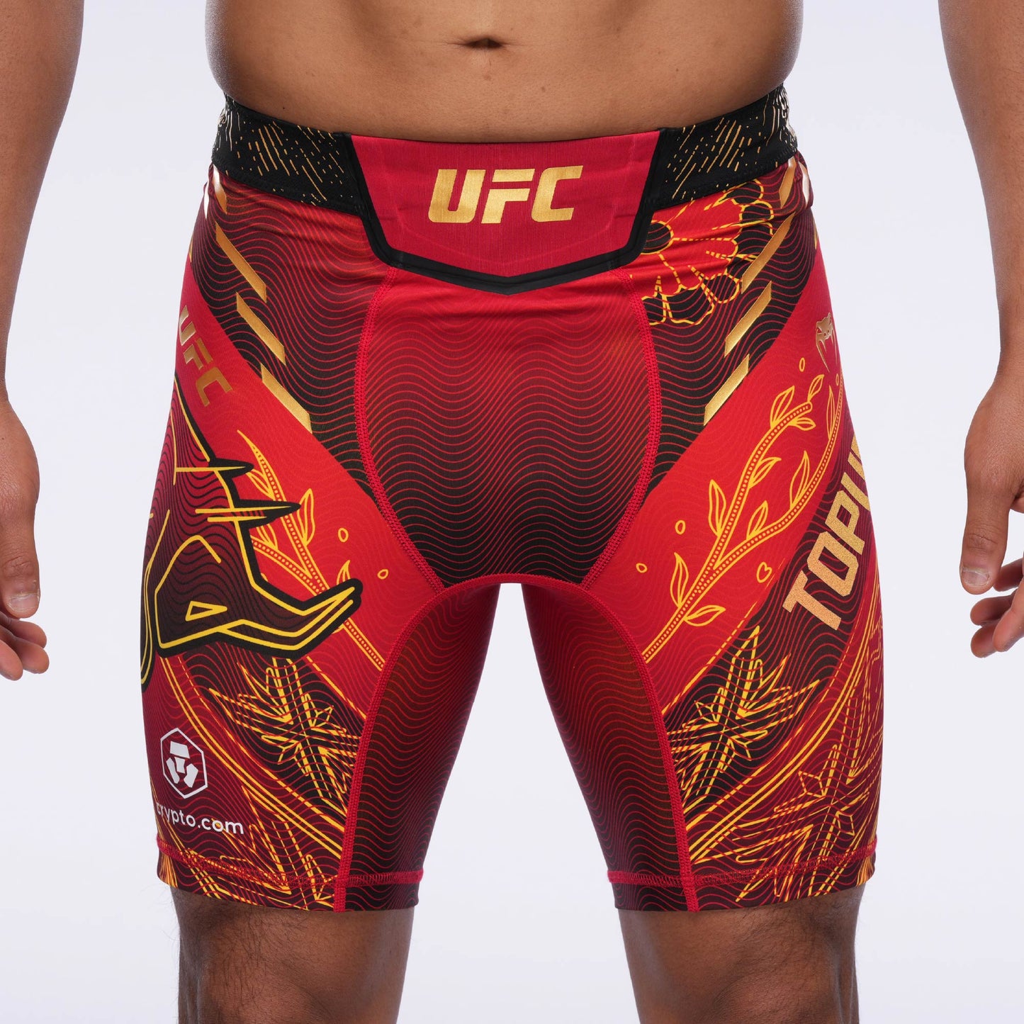 UFC Unrivaled by Venum Ilia Topuria Vale Tudo Shorts - Red/Gold – UFC ...